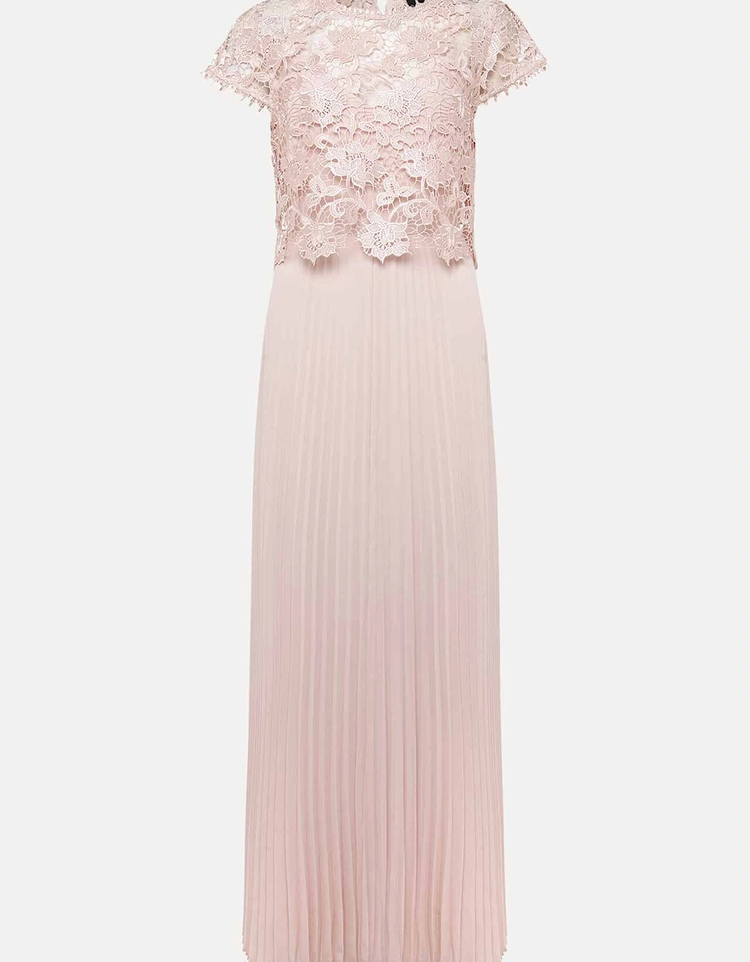 Michelle Lace Pleated Maxi Dress