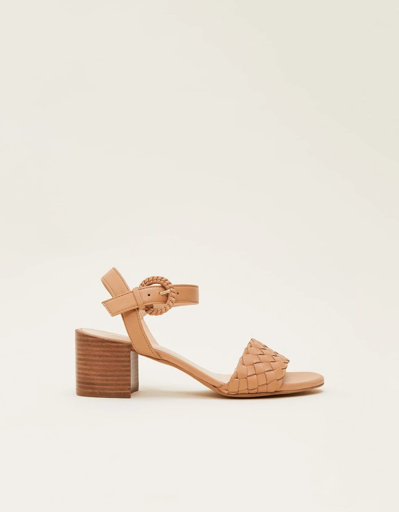 Plaited Leather Heel Sandal