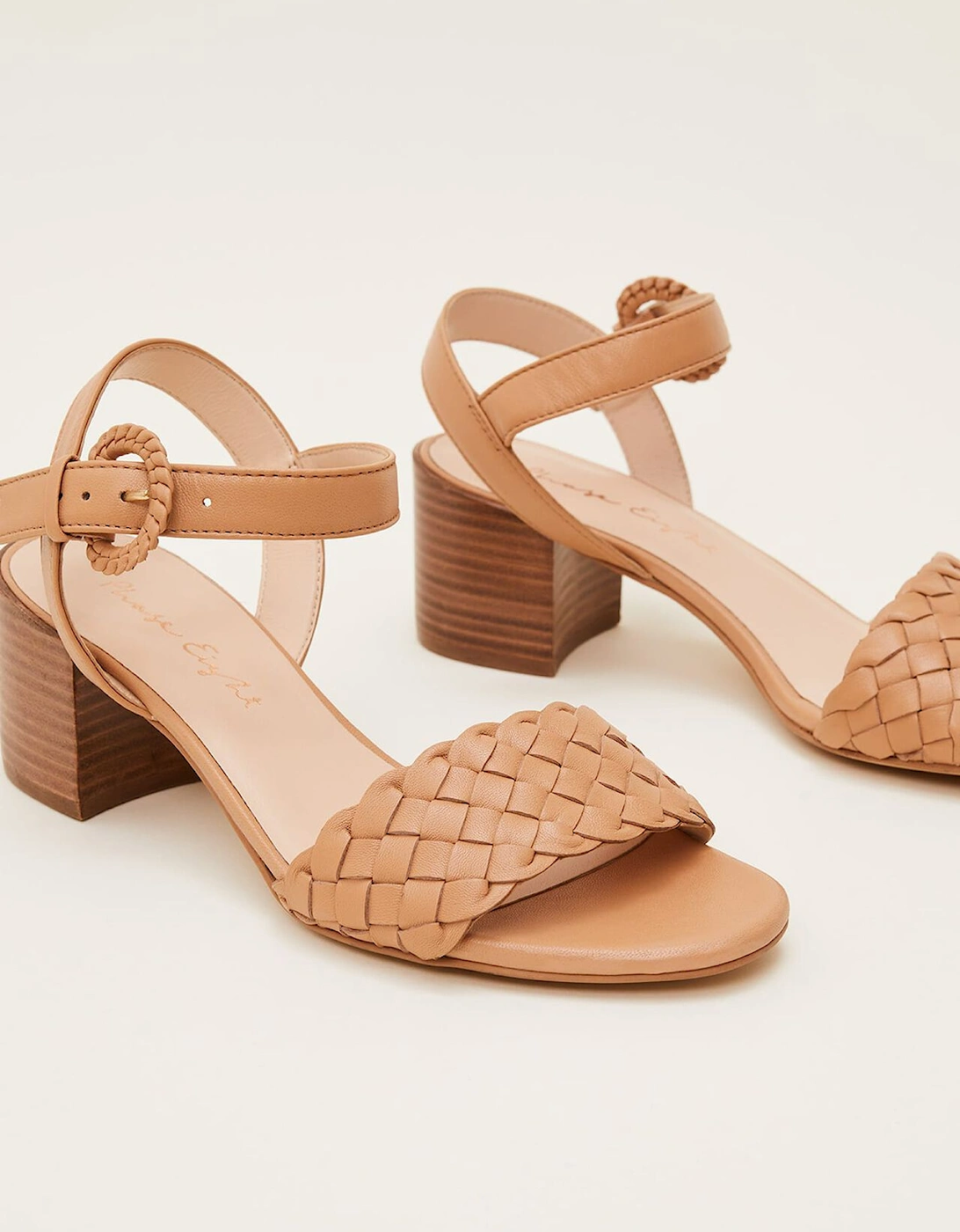 Plaited Leather Heel Sandal