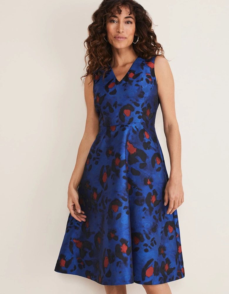 Clarisse Print Jacquard Dress