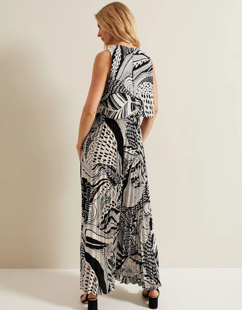 Saskia Abstract Pleated Jumpsuit