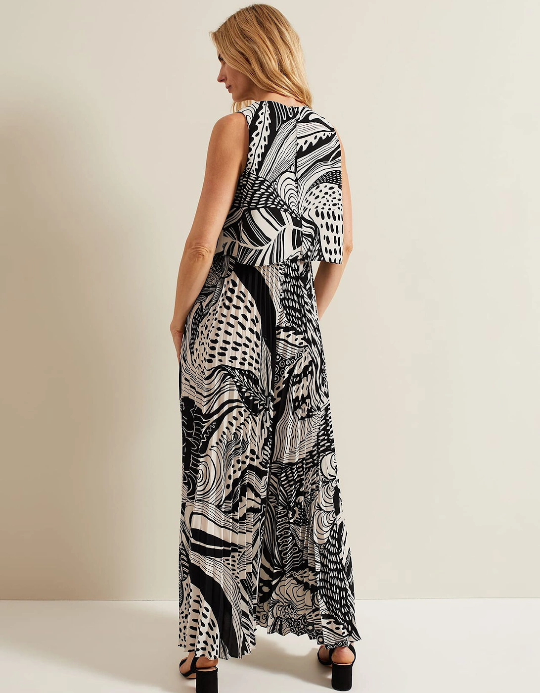 Saskia Abstract Pleated Jumpsuit