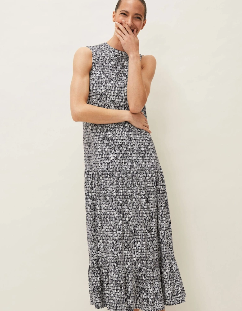 Adelia Abstract Print Midaxi Dress