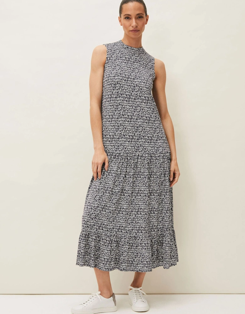 Adelia Abstract Print Midaxi Dress