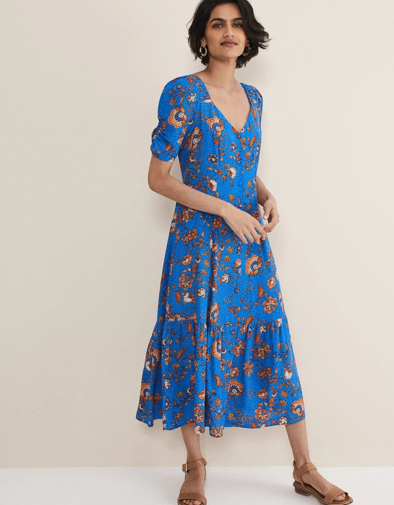 Adriel Paisley Midi Dress