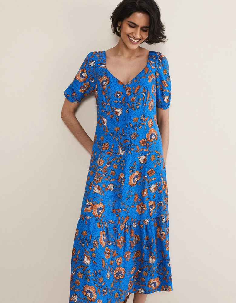 Adriel Paisley Midi Dress