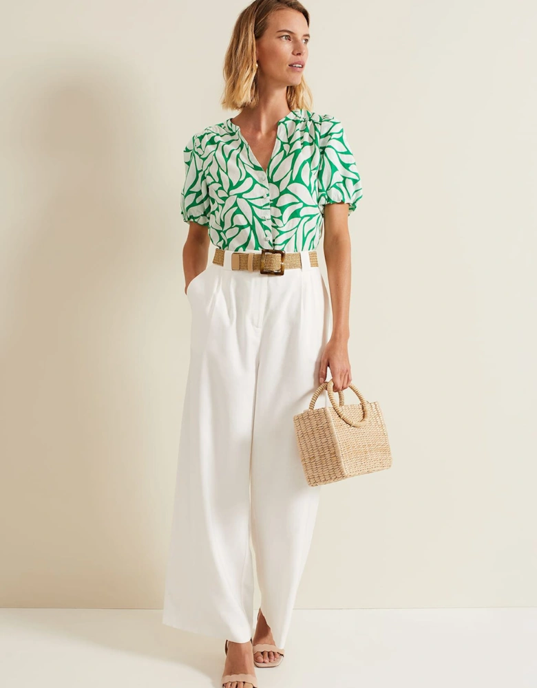 Louanna Linen Printed Shirt