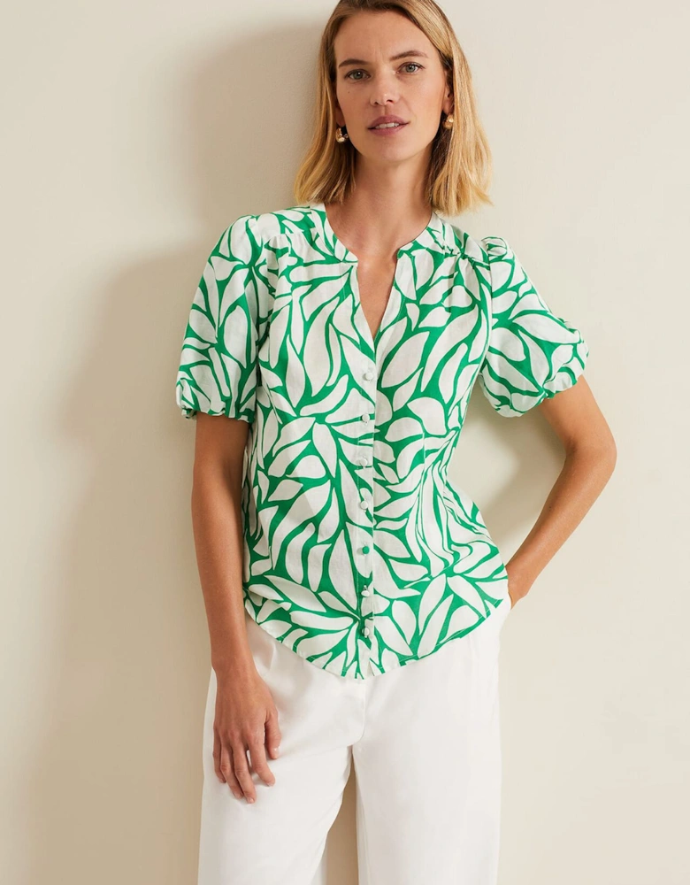 Louanna Linen Printed Shirt