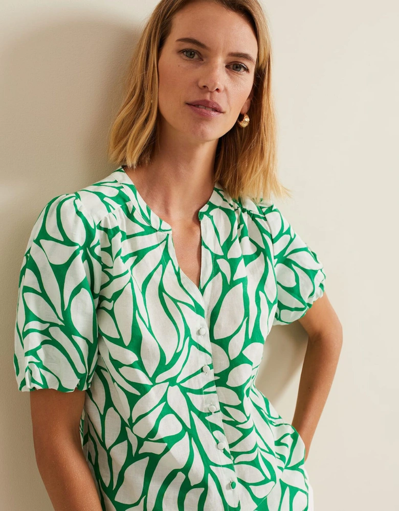 Louanna Linen Printed Shirt