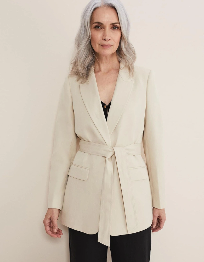 Inessa Linen Belted Blazer