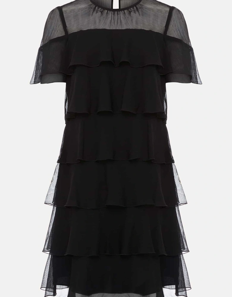 Nika Black Tiered Shift Dress