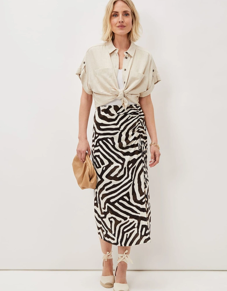 Isabelle Zebra Midi Skirt