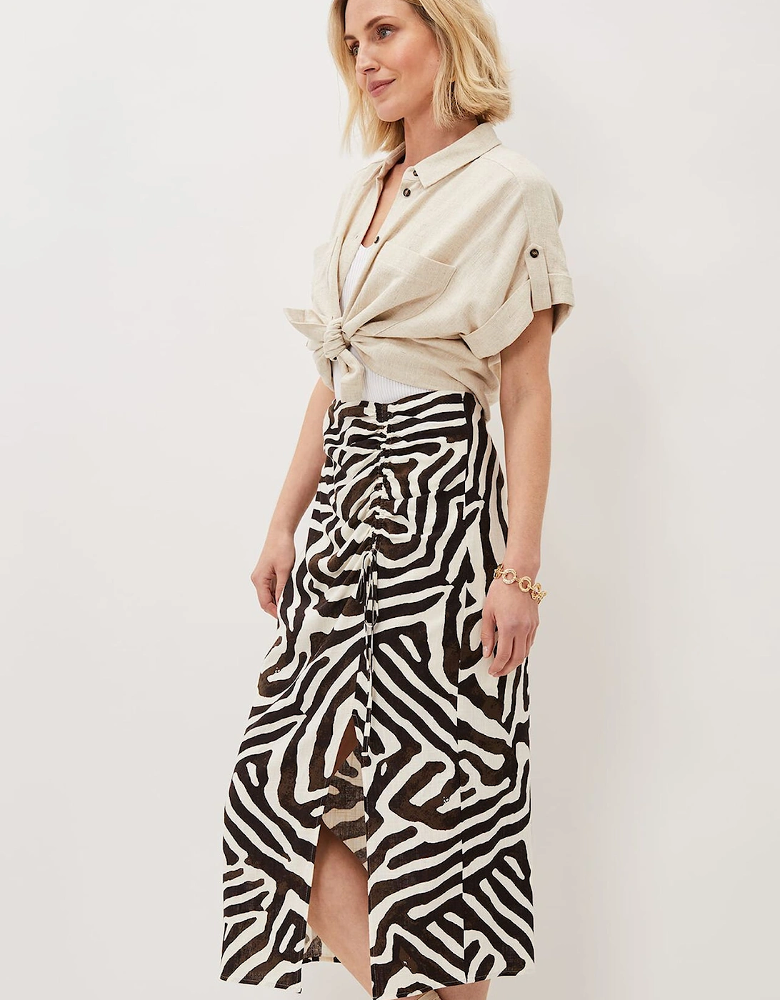 Isabelle Zebra Midi Skirt