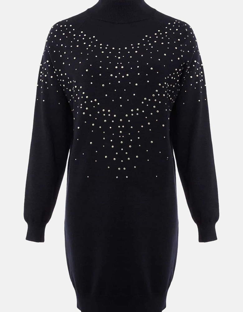 Helena Gold Stud Knit Dress