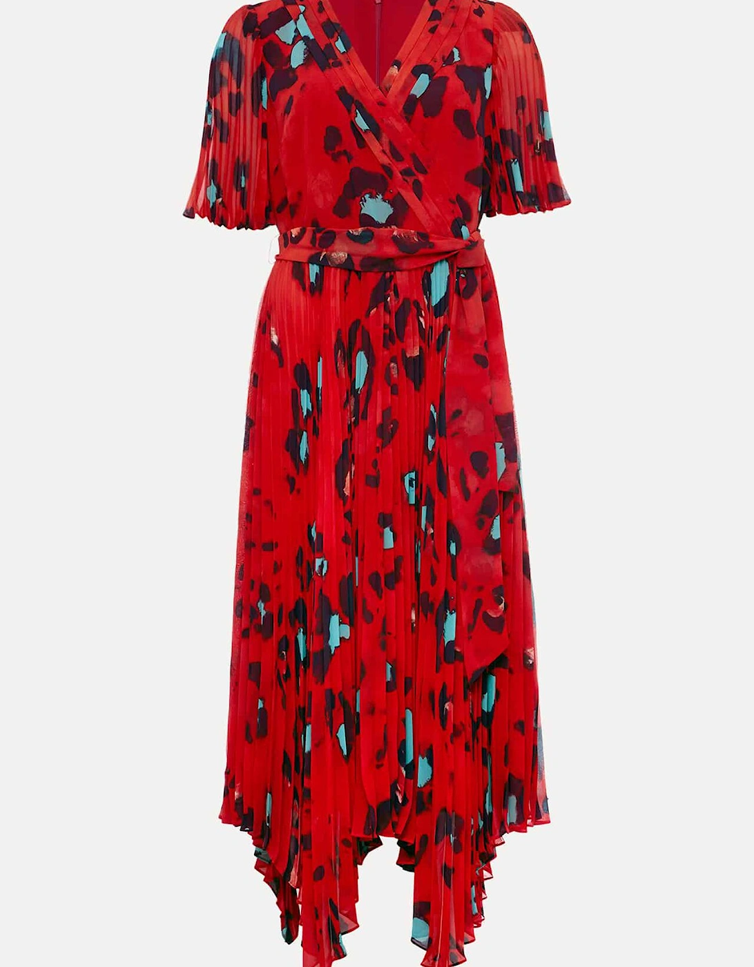 Kendall Butterfly Print Pleated Midi Dress