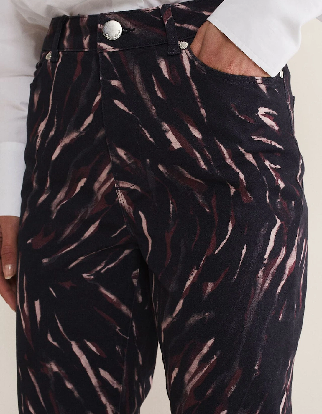 Ramona Zebra Print Straight Leg Jeans