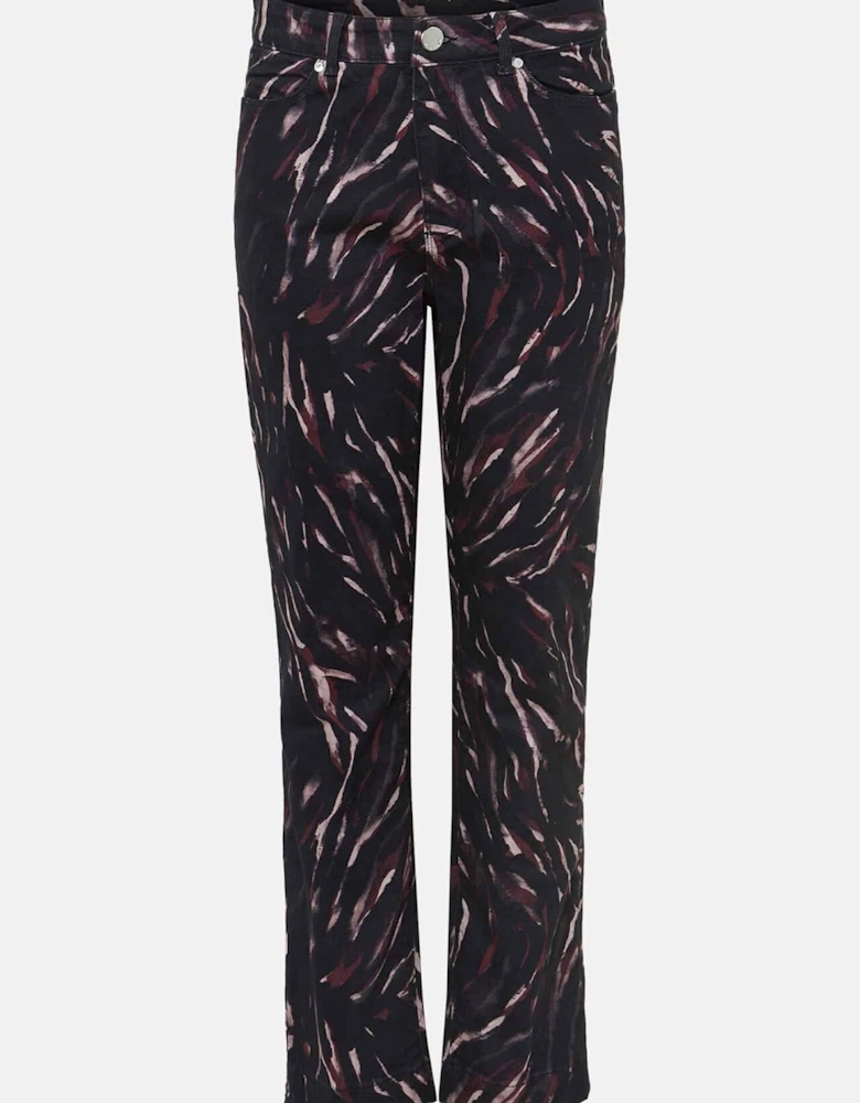 Ramona Zebra Print Straight Leg Jeans