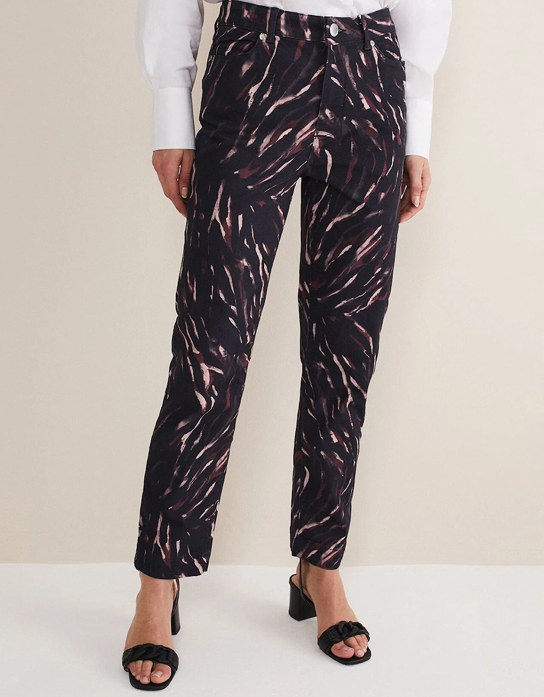 Ramona Zebra Print Straight Leg Jeans