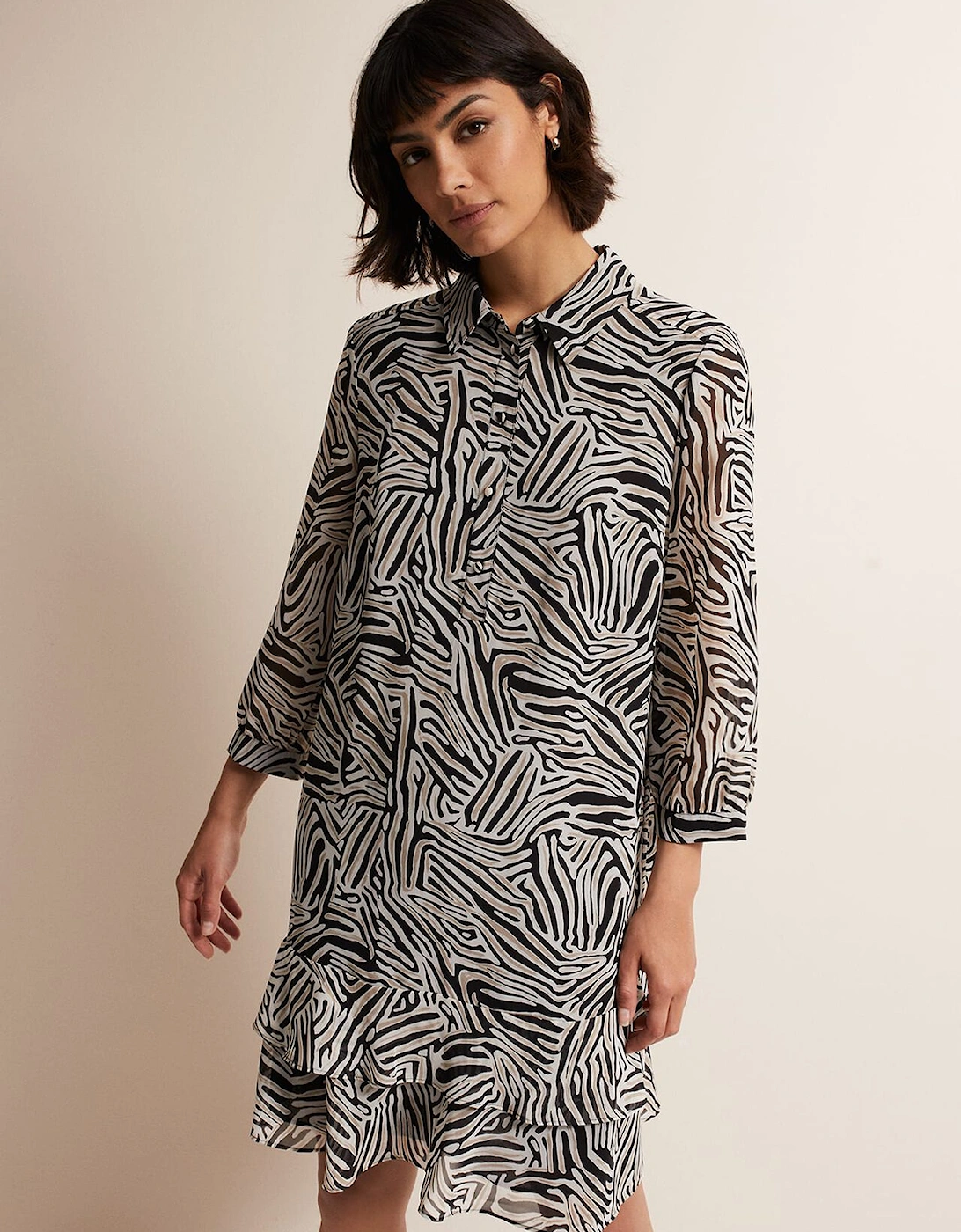 Penelope Zebra Shirt Mini Dress, 7 of 6