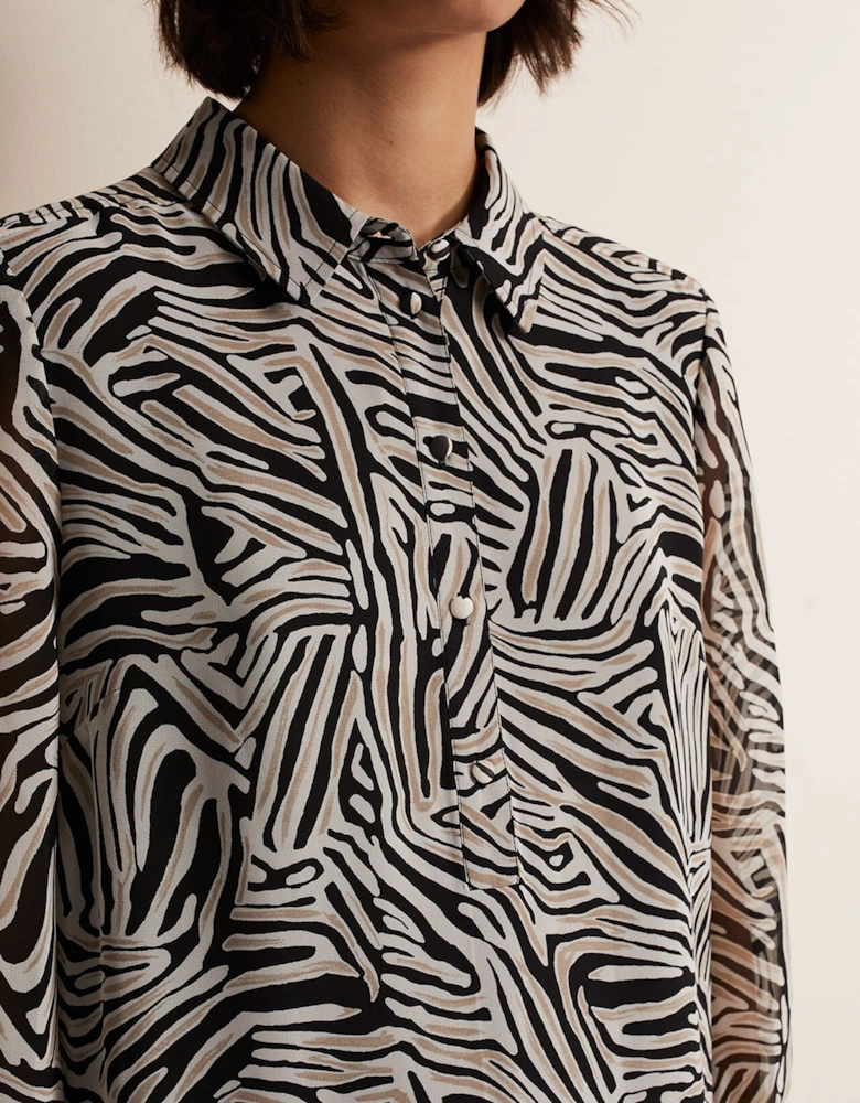 Penelope Zebra Shirt Mini Dress