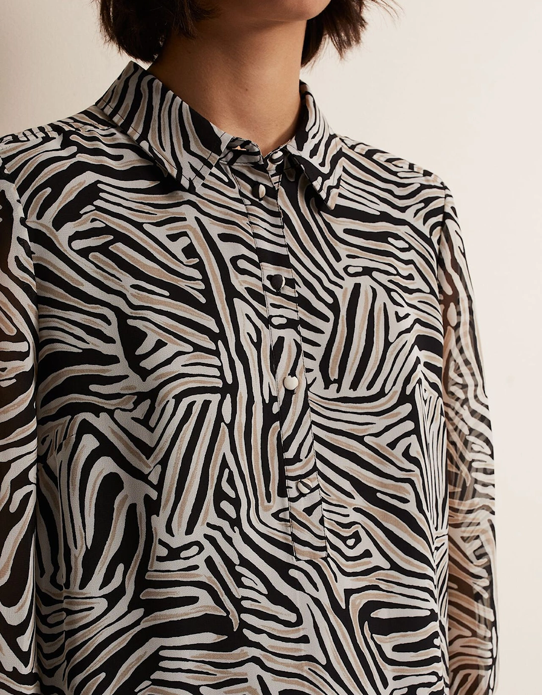 Penelope Zebra Shirt Mini Dress