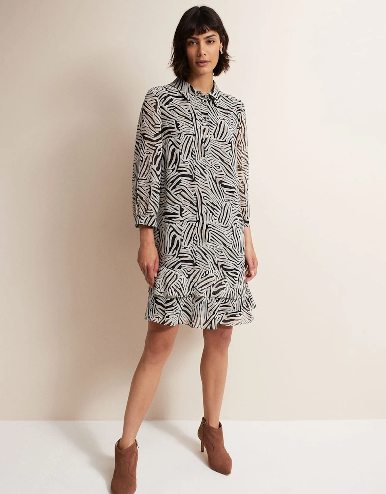 Penelope Zebra Shirt Mini Dress