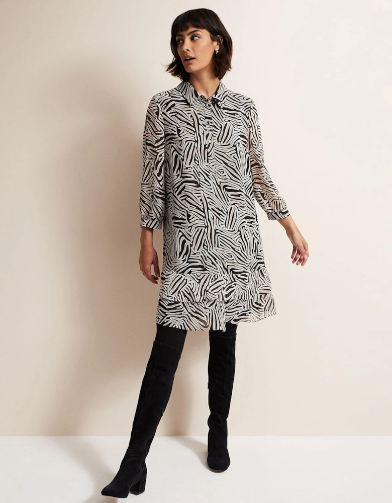 Penelope Zebra Shirt Mini Dress