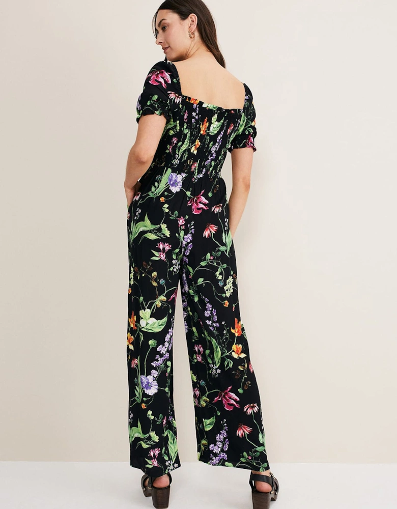 Zaylah Floral Shirred Waist Jumpsuit