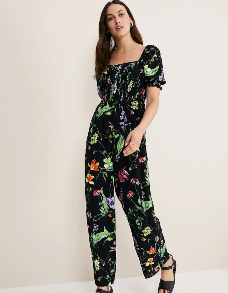 Zaylah Floral Shirred Waist Jumpsuit