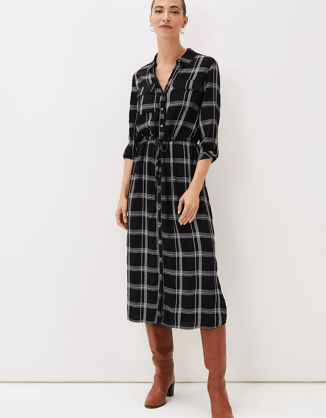 Bernadette Check Midi Dress