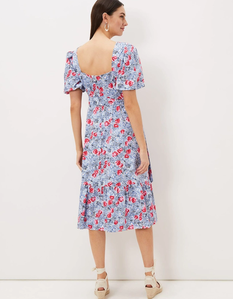 Abbiana Cotton Floral Midi Dress