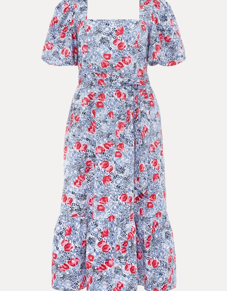 Abbiana Cotton Floral Midi Dress