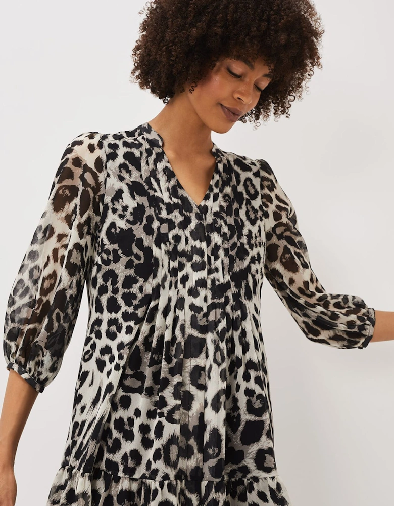 Penele Leopard Print Swing Dress