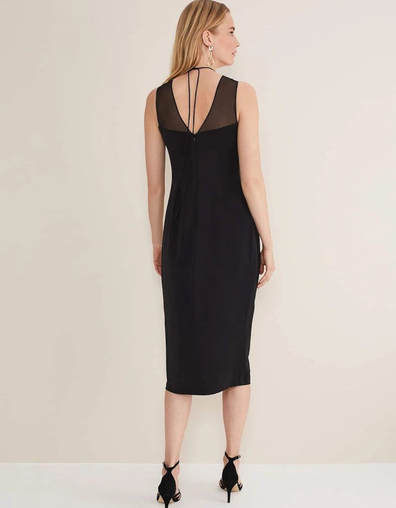 Leah Ruched Midi Dress