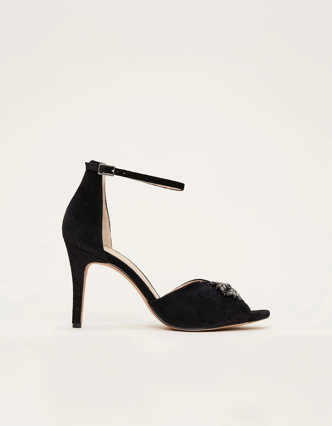 Jewel Front Velvet Sandal, 8 of 7