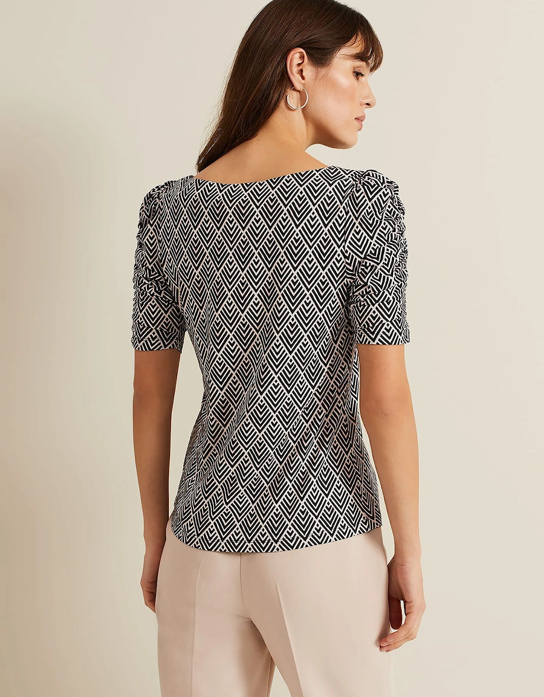 Evelyn Geo Print Top