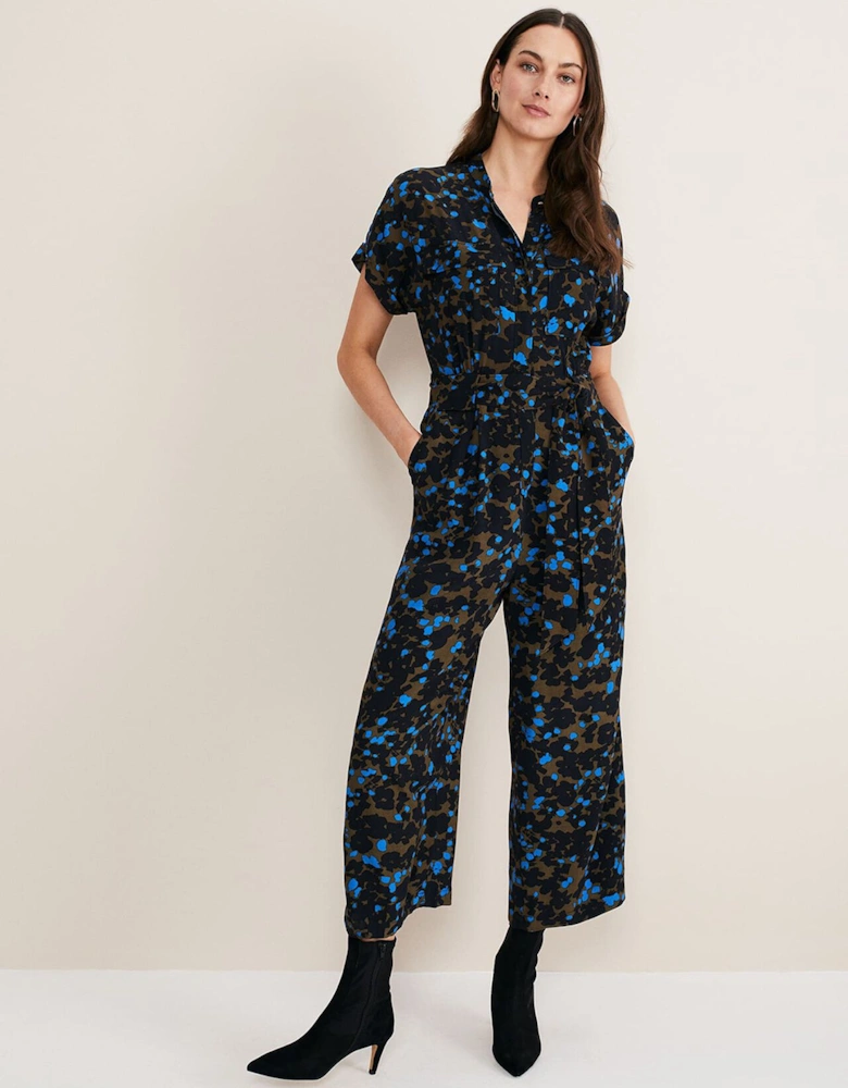 Nell Abstract Cropped Wide Leg Jumpsuit