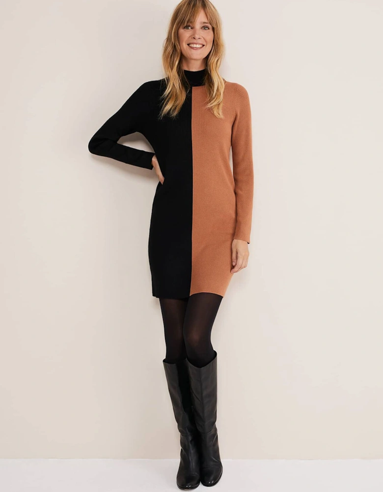 Eris Ribbed Colour Block Knit Tunic