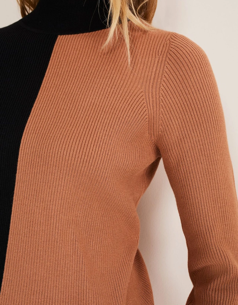 Eris Ribbed Colour Block Knit Tunic