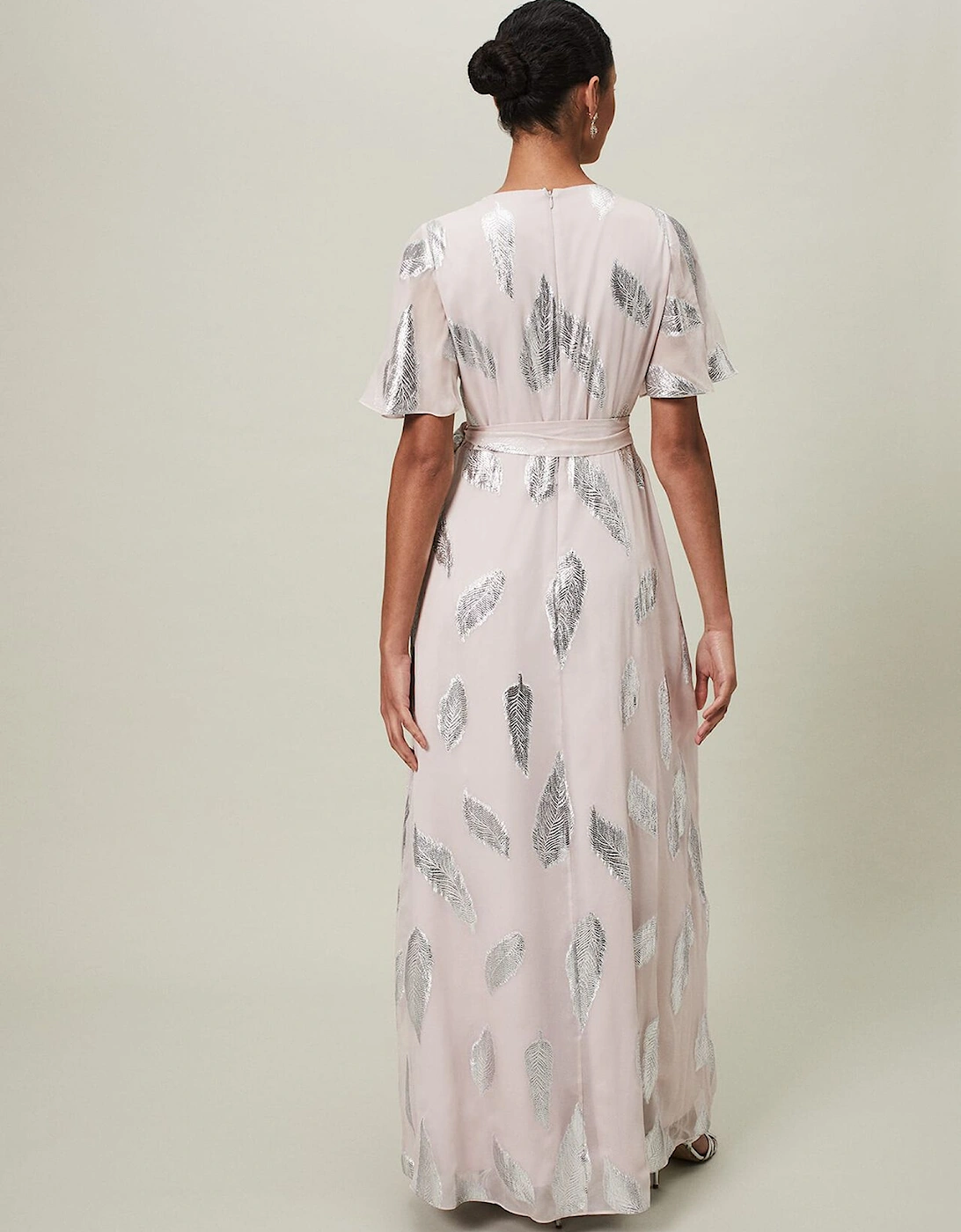 Larah Lurex Feather Jaquard Maxi Dress