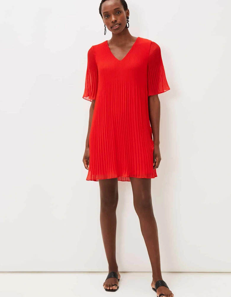 Ella Pleated Shift Dress