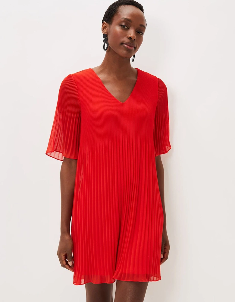 Ella Pleated Shift Dress