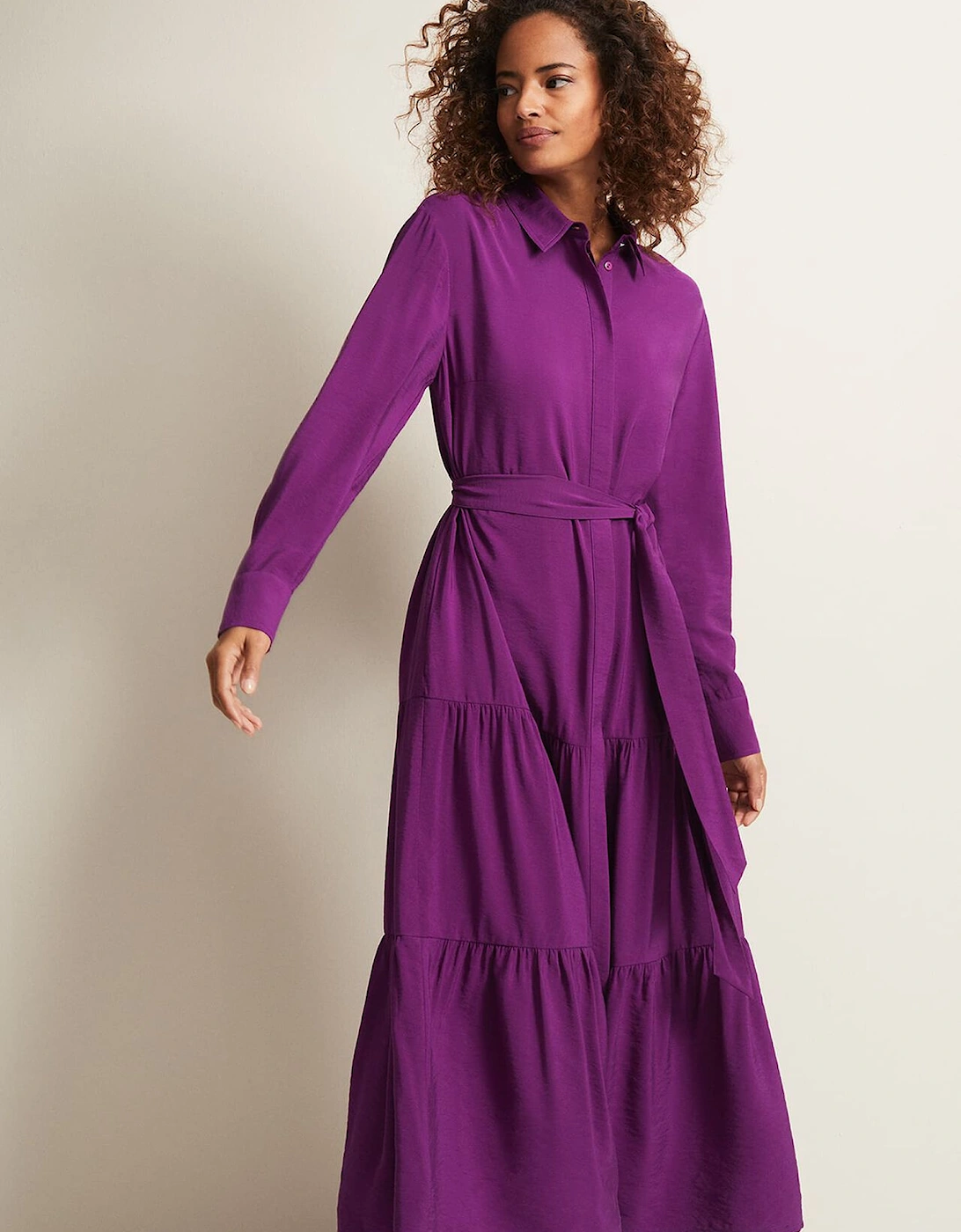 Jayden Purple Shirt Midaxi Dress