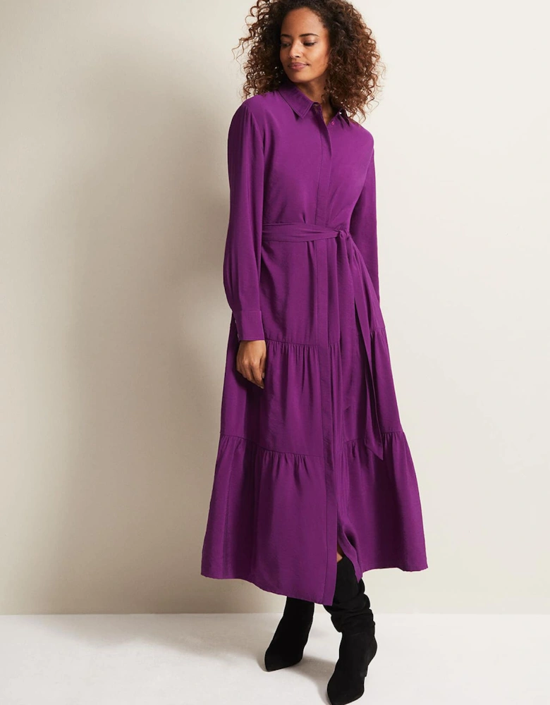 Jayden Purple Shirt Midaxi Dress