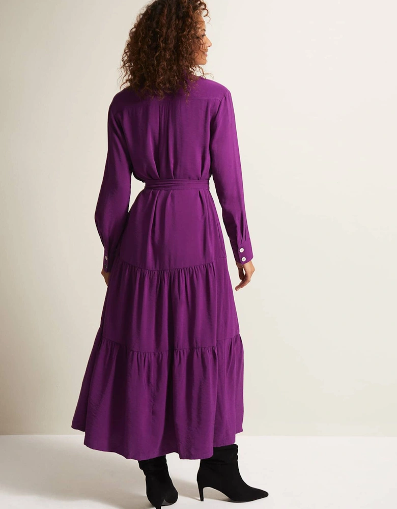 Jayden Purple Shirt Midaxi Dress