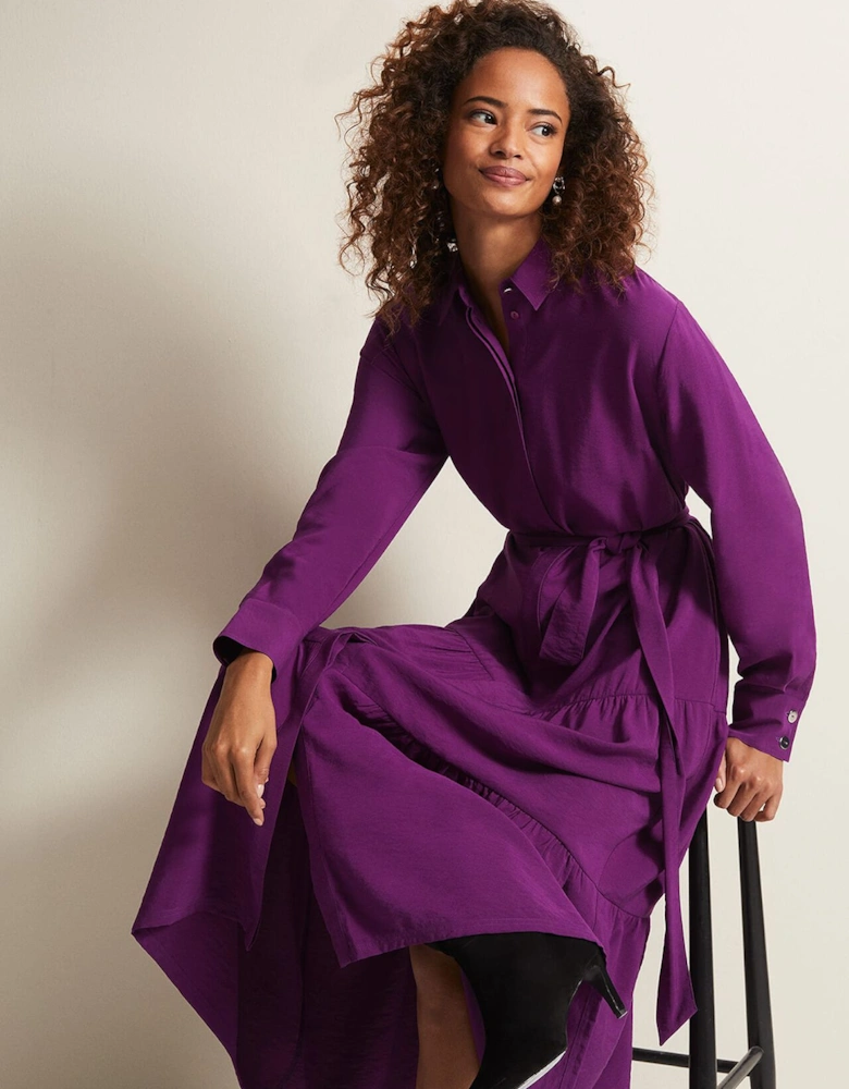 Jayden Purple Shirt Midaxi Dress