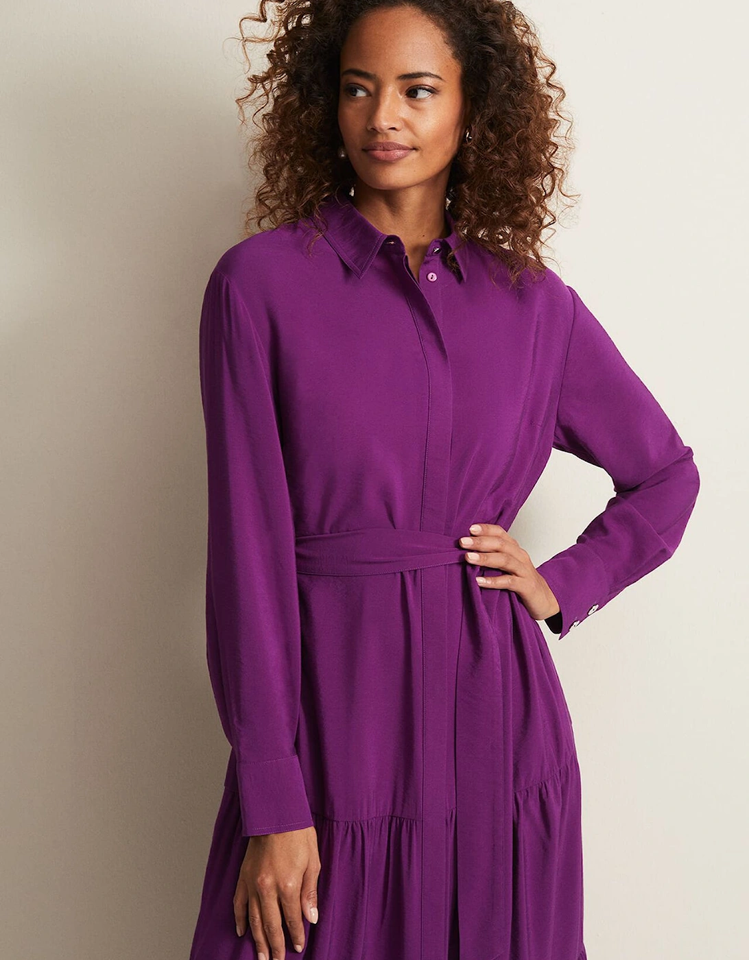 Jayden Purple Shirt Midaxi Dress