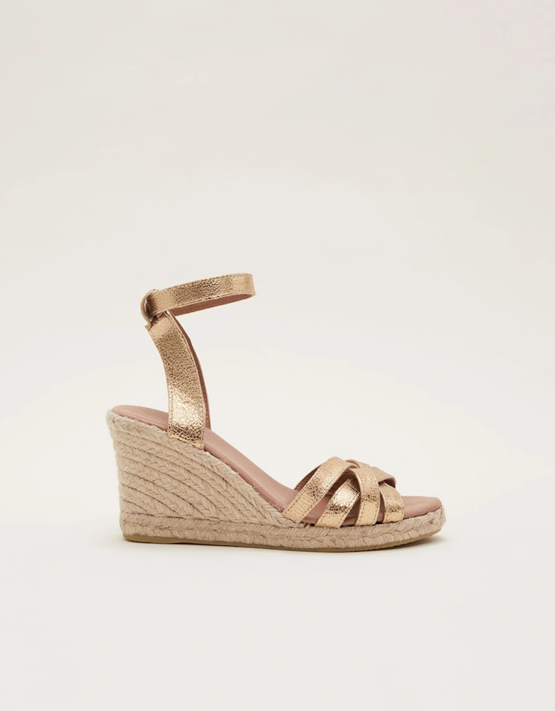 Leather Strappy Espadrille