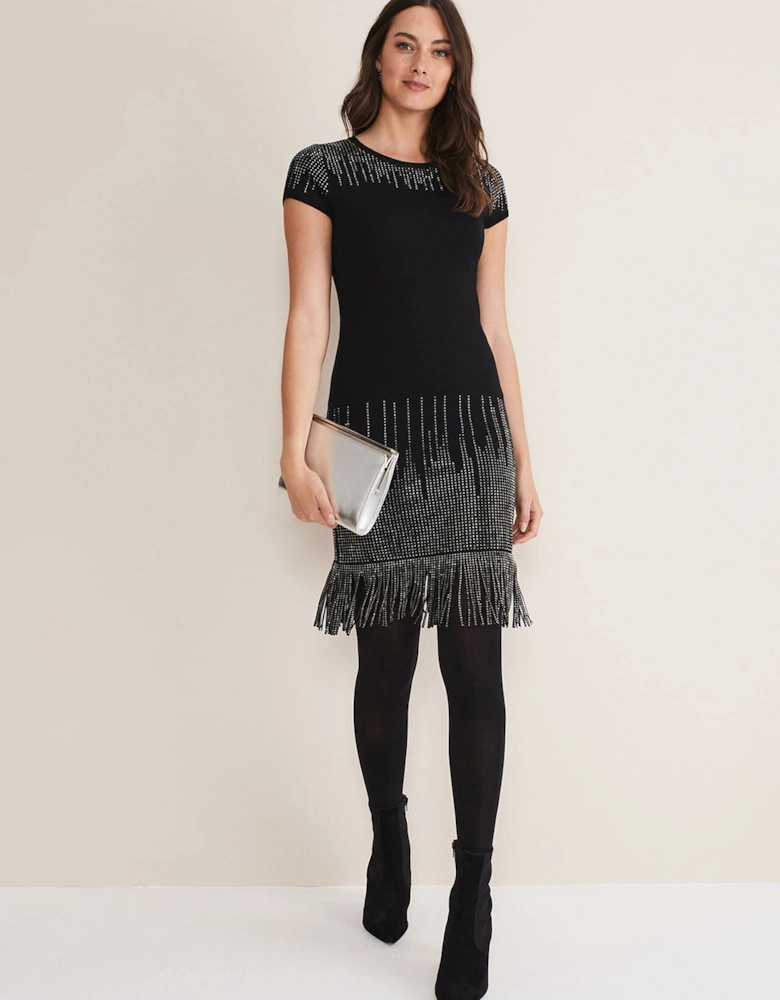 Florie Fringe Knitted Dress