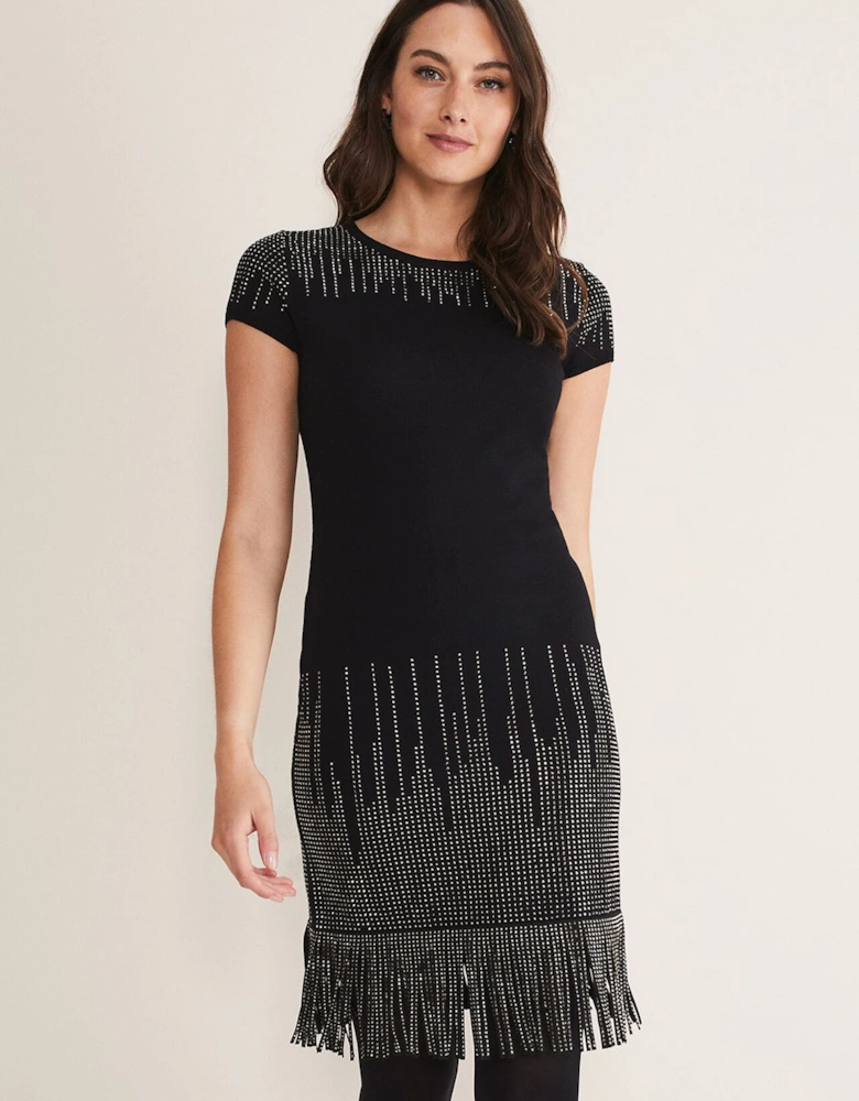 Florie Fringe Knitted Dress